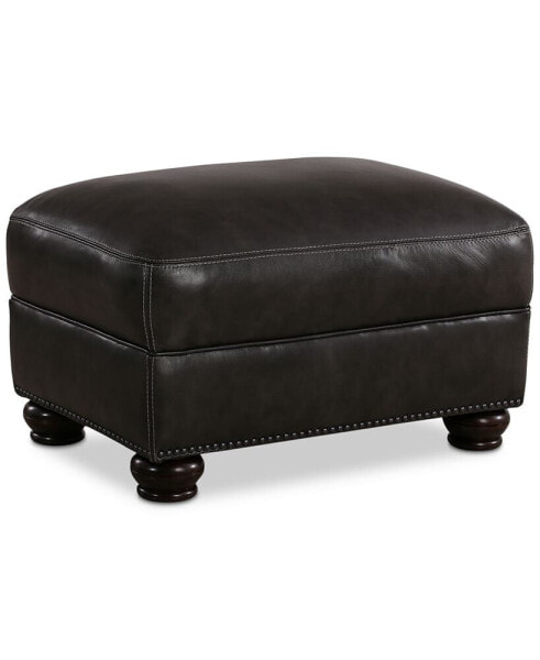 CLOSEOUT! Roselake Leather Ottoman, Created for Macy's