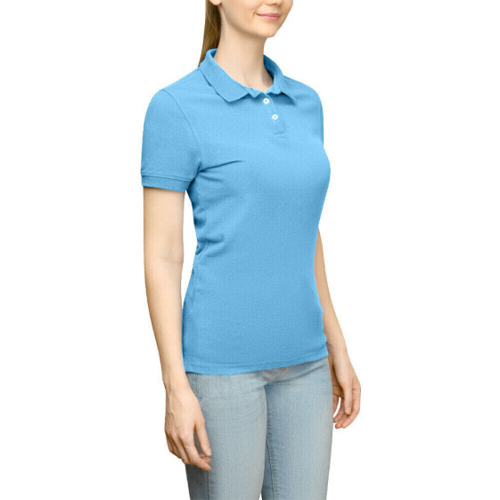 Page & Tuttle Solid Jersey Short Sleeve Polo Shirt Womens Blue Casual P39919-CLD
