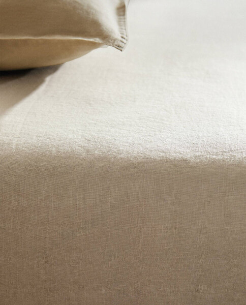 (140 gxm²) washed linen fitted sheet