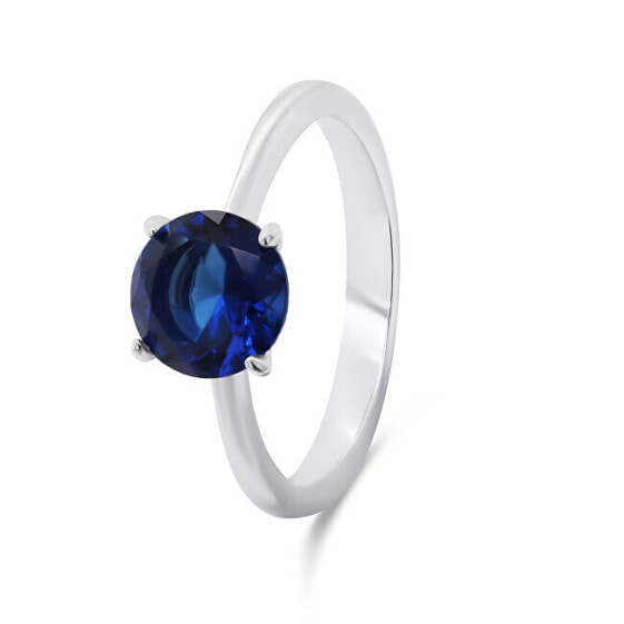 Timeless silver ring with blue zircon RI057WB