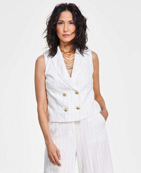 Women's Striped Crop Vest, Created for Macy's