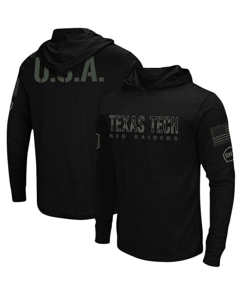 Men's Black Texas Tech Red Raiders OHT Military-Inspired Appreciation Hoodie Long Sleeve T-shirt