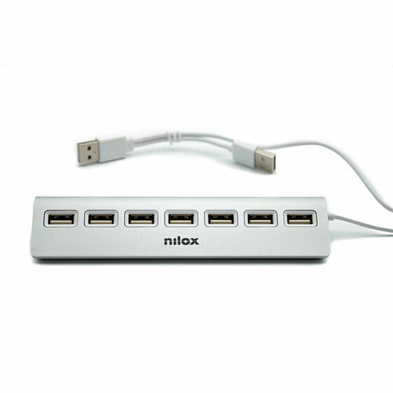 USB-разветвитель Nilox NXHU7ALU2 Чёрный Серый