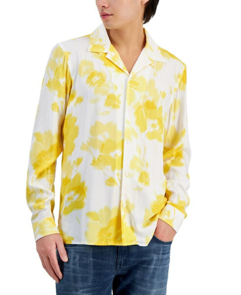 Men's Camp-Collar Floral Shirt, Created for Macy's