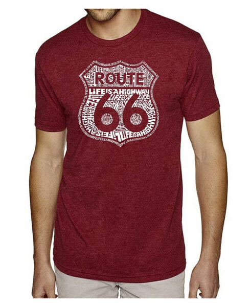 Men's Premium Word Art - Route 66 Life Is A Highway T-shirt