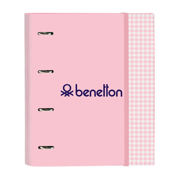 Ring binder Benetton Vichy Light Pink A4