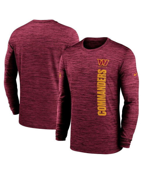 Men's Burgundy Washington Commanders 2024 Sideline Velocity Performance Long Sleeve T-Shirt