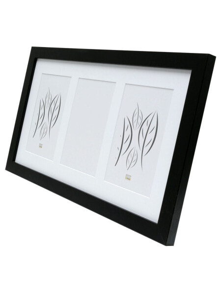 Deknudt S66KA3, MDF, Glass, Wood, Black, Multi picture frame, Table, Wall, 10 x 15 cm, Rectangular