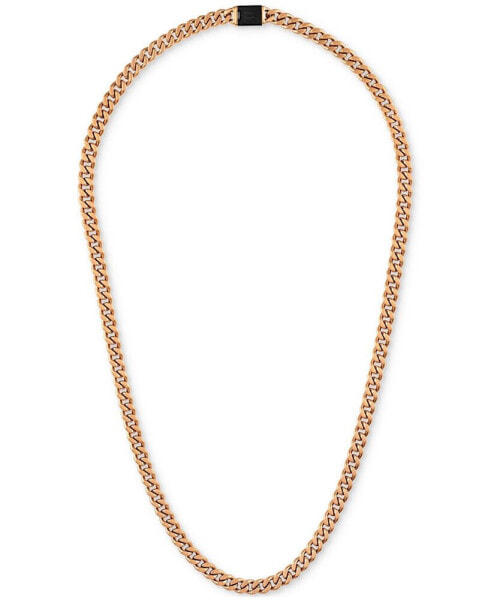 Black & Rose Gold-Tone IP Stainless Steel Link 22" Necklace