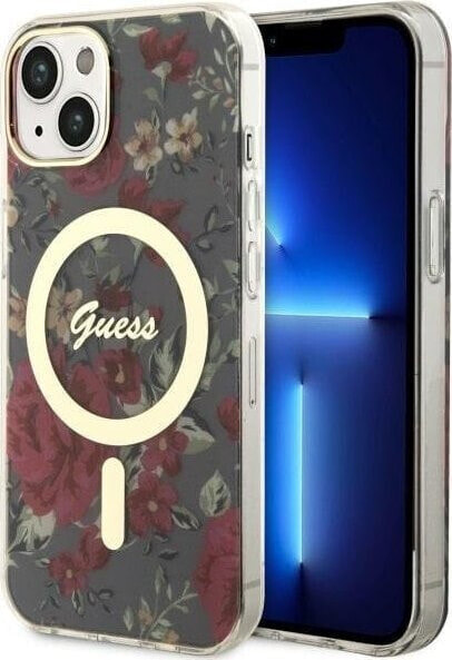 Guess Guess Flower MagSafe - Etui iPhone 14 (Zielony)