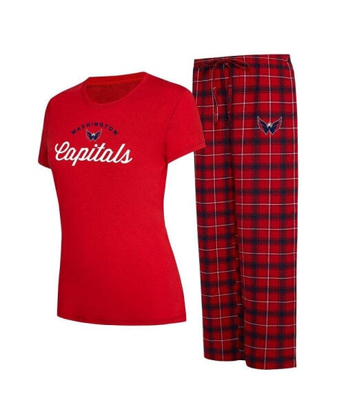 Women's Red, Navy Washington Capitals Arctic T-shirt and Pajama Pants Sleep Set
