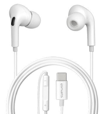 4smarts Active In-Ear Stereo Headset USB Type-C Melody Digital Basic - Kopfhörer - im Ohr - Anrufe & Musik - Weiß - Binaural - Lautstärke + - Lautsärke -