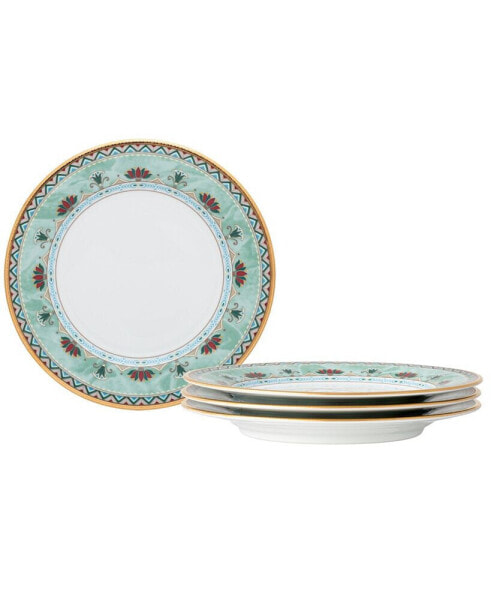 Serene Garden 4 Piece Bread Butter and Appetizer Plates Set, 6.5", Service for 4