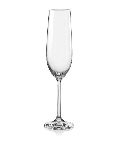 Viola Fluted Champagne Glass 6.5 Oz, Set of 12