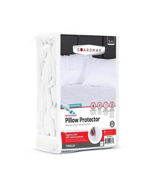 Toddler Size Waterproof Pillow Protector with Zipper - White (1 Pack)