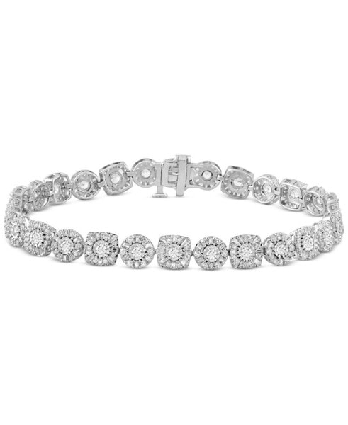 Diamond Halo Link Bracelet (4 ct. t.w.) in 10k White Gold