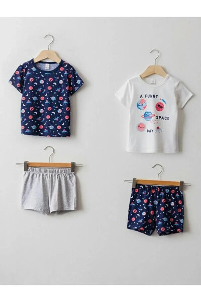 Пижама LC WAIKIKI Baby Boy Short Sleeve Bicycle Collar Cotton Set.