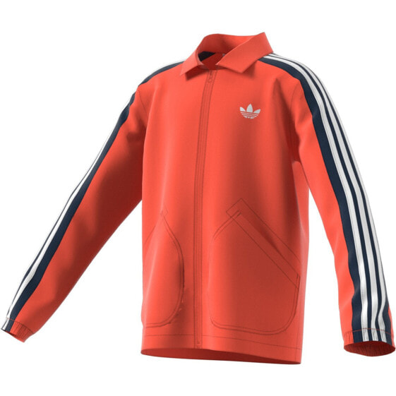 Adidas Originals Big Kids' Coach Jacket Raw Amber-Collegiate Navy-White DW3857