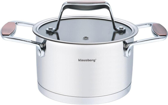 Klausberg Cooking Pot with Lid 18/10 Stainless Steel Induction 1.8 Litres