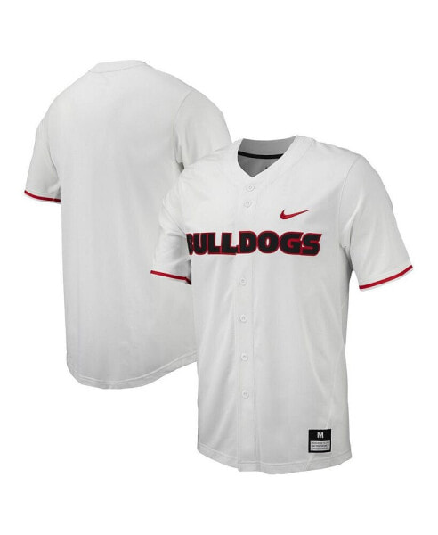 Men's White Georgia Bulldogs Replica Full-Button Baseball Jersey