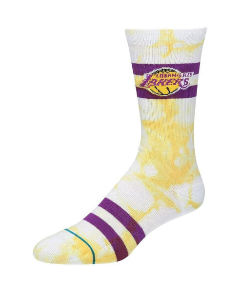 Men's Los Angeles Lakers Tie-Dye Crew Socks
