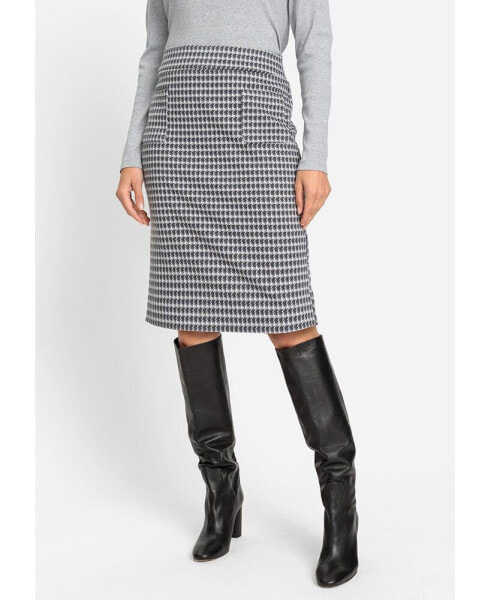 Women's Houndstooth Pull-On Skirt