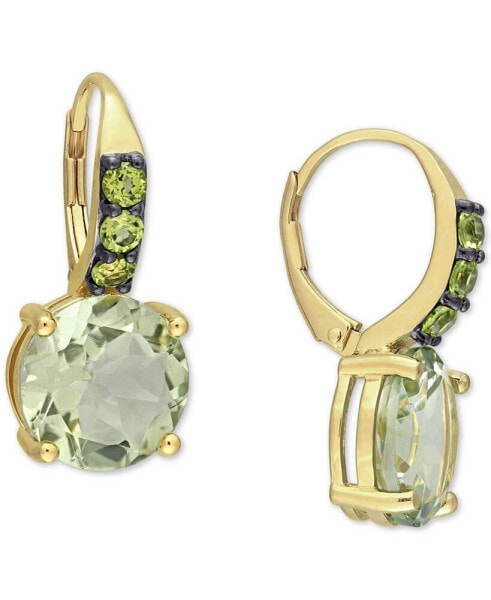 Серьги Macy's Green Quartz & Peridot Leverback   in 18k Gold-Plated Silver