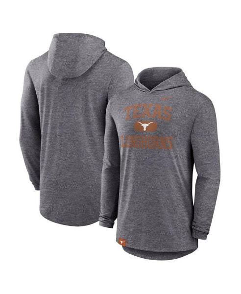 Men's Heather Gray Texas Longhorns Blitz Hoodie Long Sleeve T-Shirt