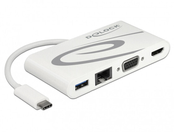 Delock 87731 - USB 3.2 Gen 1 (3.1 Gen 1) Type-C - Grey - White - HDMI - RJ-45 - USB 3.2 Gen 1 (3.1 Gen 1) Type-A - USB 3.2 Gen 1 (3.1 Gen 1) Type-C - VGA - Windows 10 - Windows 8.1 - Mac OS X 10.9 Mavericks - Android
