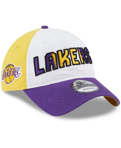 Men's White, Purple Los Angeles Lakers Back Half 9TWENTY Adjustable Hat