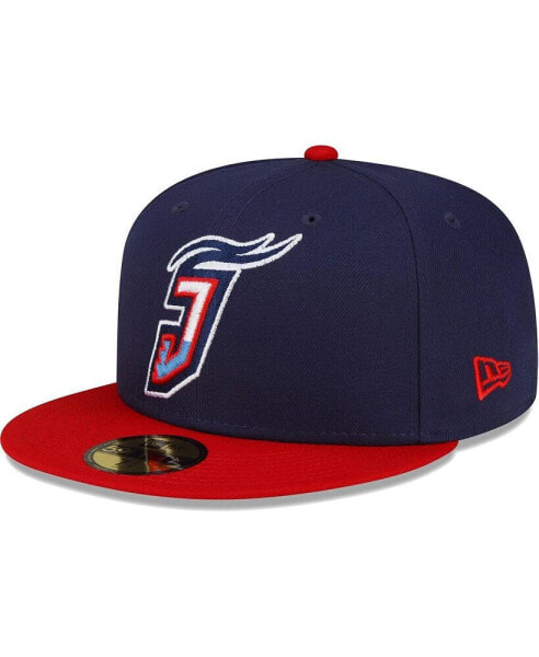 Головной убор New Era мужской Нейви Jacksonville Jumbo Shrimp коллекция Authentic Collection с альтернативным логотипом 59FIFTY Fitted Hat