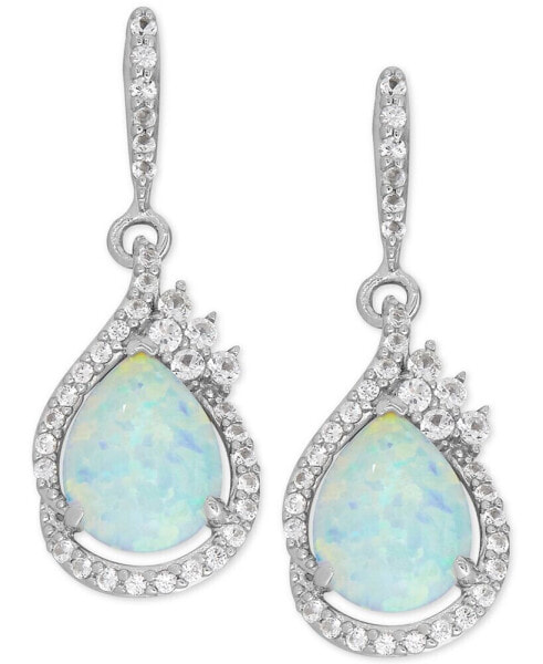 Серьги Macy's Lab-Created Opal & White Sapphire