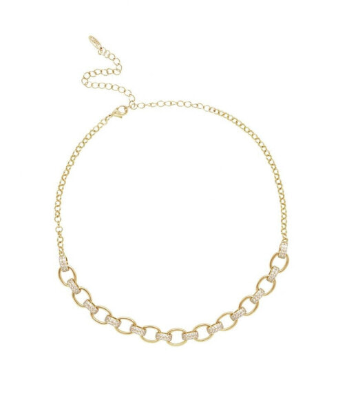 ETTIKA empowered Crystal and 18K Gold Chain Link Women's Necklace