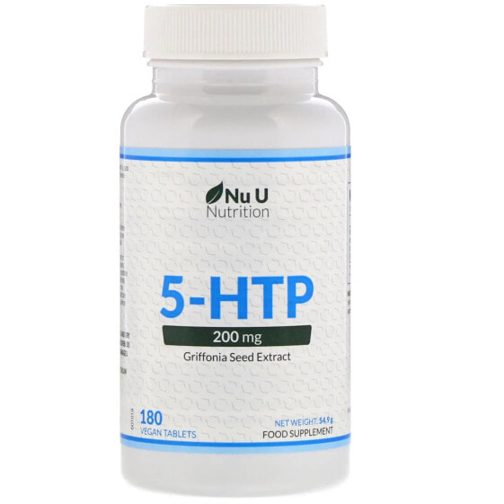 Витамины для похудения Nu U Nutrition 5-HTP, 200 мг, 180 веганских таблеток