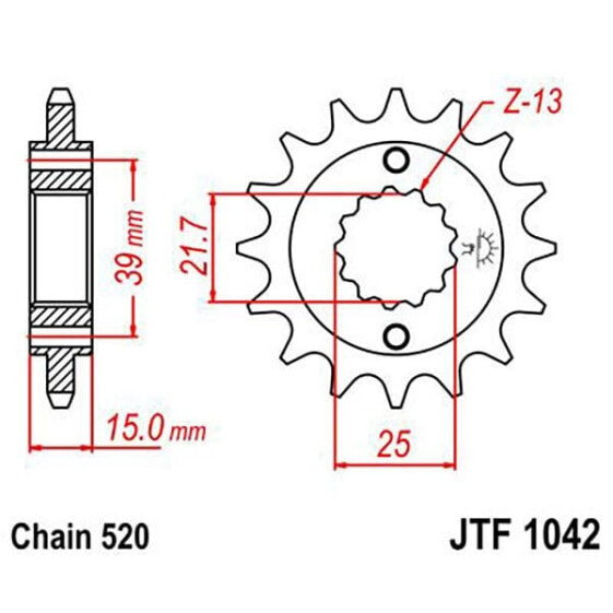 Звезда для велосипеда JT Sprockets 520 JTF1042.15 Стальная передняя звезда