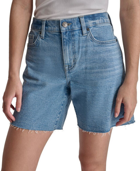 DKNY Women's Cotton Cutoff Denim Bermuda Shorts