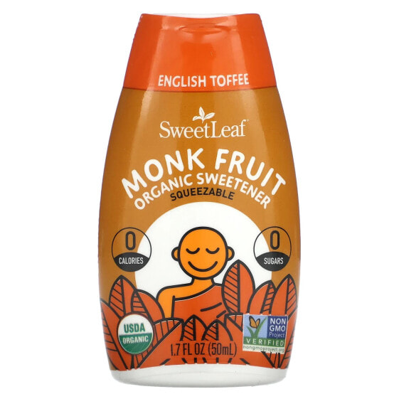 SweetLeaf, Monk Fruit Organic Sweetener Squeezable, English Toffee, 1.7 fl oz (50 ml)