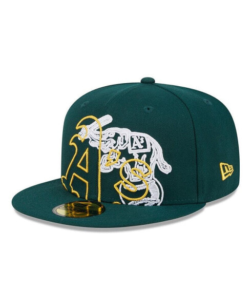 Men's Green Oakland Athletics Game Day Overlap 59FIFTY Fitted Hat