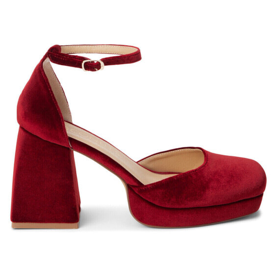 COCONUTS by Matisse Misha Square Toe Ankle Strap Pumps Womens Red Dress Casual M