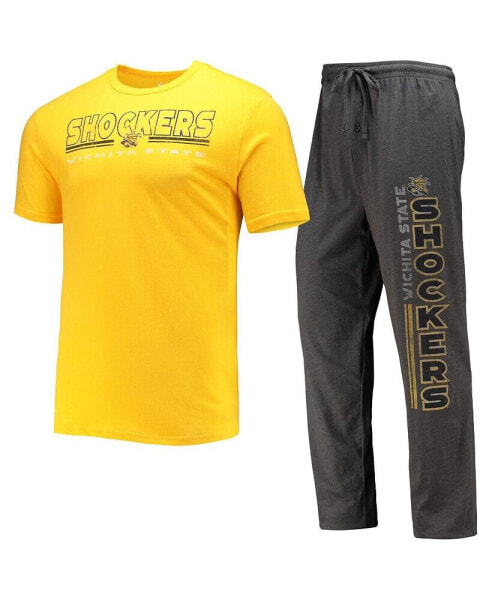 Пижама Concepts Sport для мужчин в сером и желтом цветах Wichita State Shockers Meter