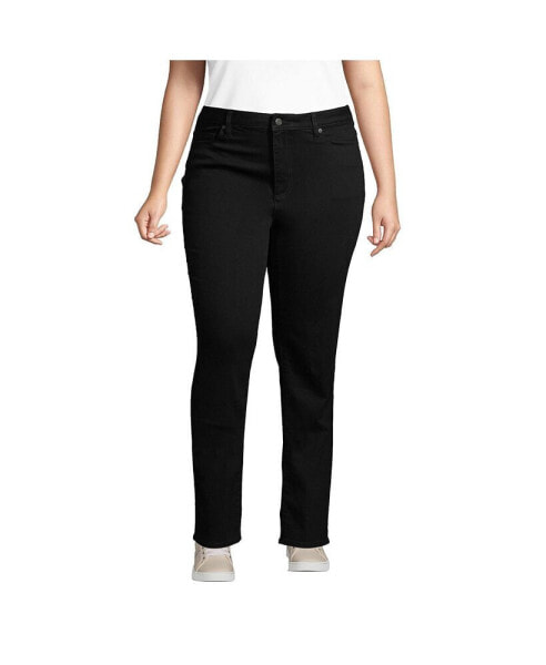 Plus Size Mid Rise Straight Leg Jeans