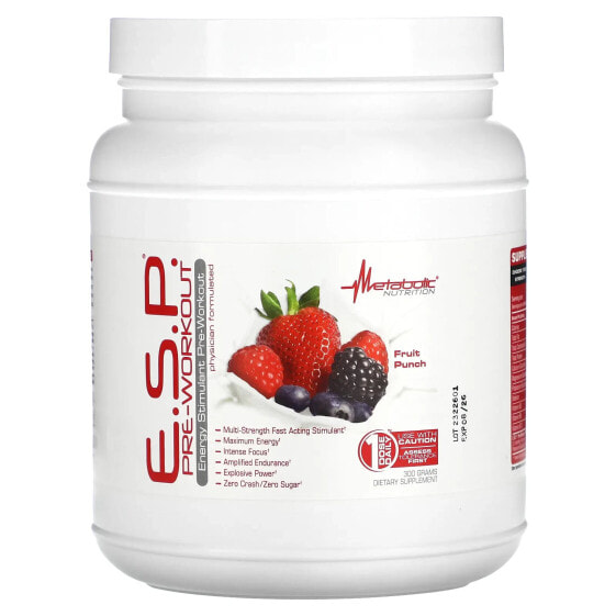 E.S.P. Pre-Workout, Fruit Punch, 300 g