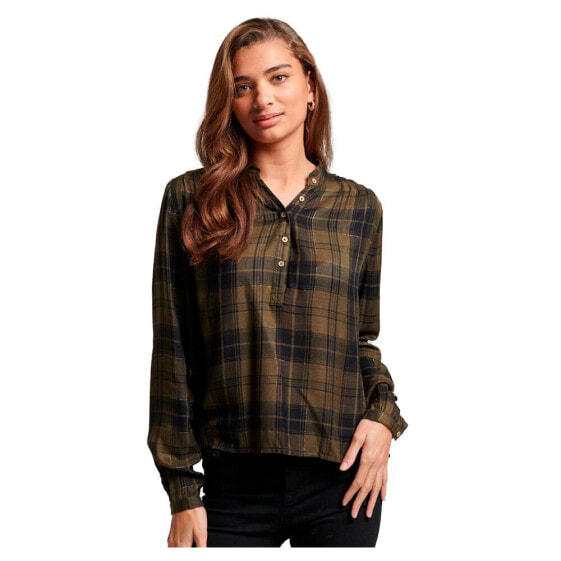SUPERDRY Check Long Sleeve Blouse