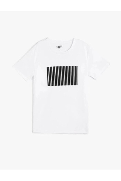 Erkek T-shirt Beyaz 4sam10002nk