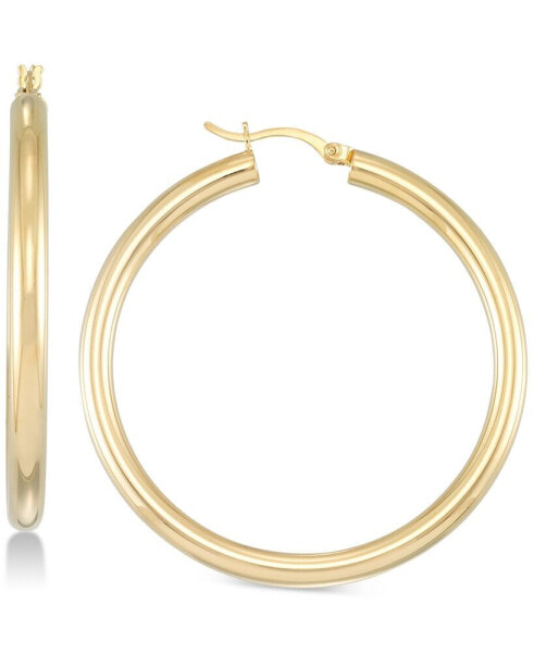 Polished Hoop Earrings in 18k Gold over Sterling Silver