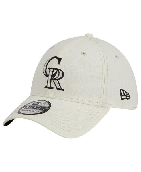 Men's White Colorado Rockies Chrome Team Classic 39THIRTY Flex Hat