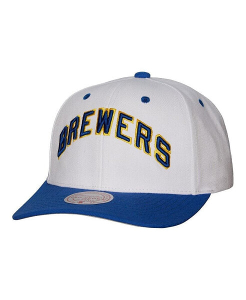 Men's White Milwaukee Brewers Cooperstown Collection Pro Crown Snapback Hat