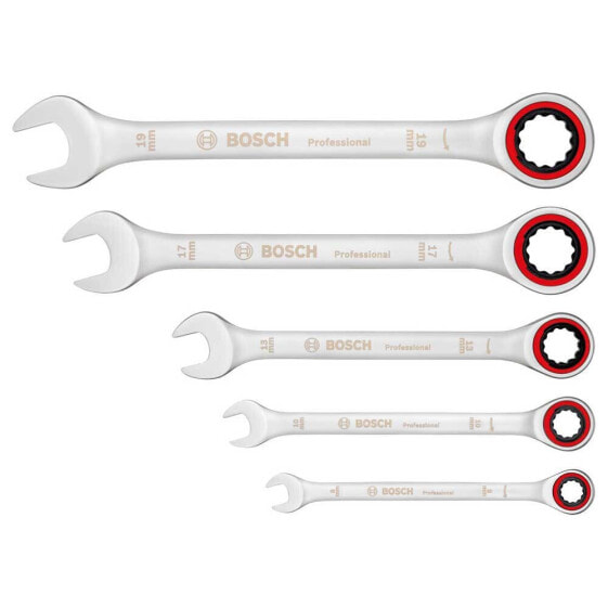 BOSCH Set professional satin ratchet wrenches 5 pieces