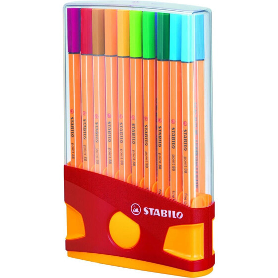 Ручки маркеры STABILO Point 88 разноцветные 0,4 мм - Набор 20 штук