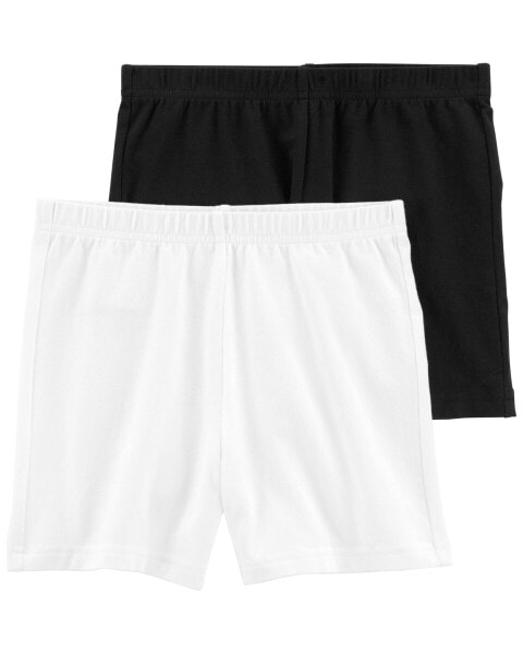 Kid 2-Pack Black/White Bike Shorts 8